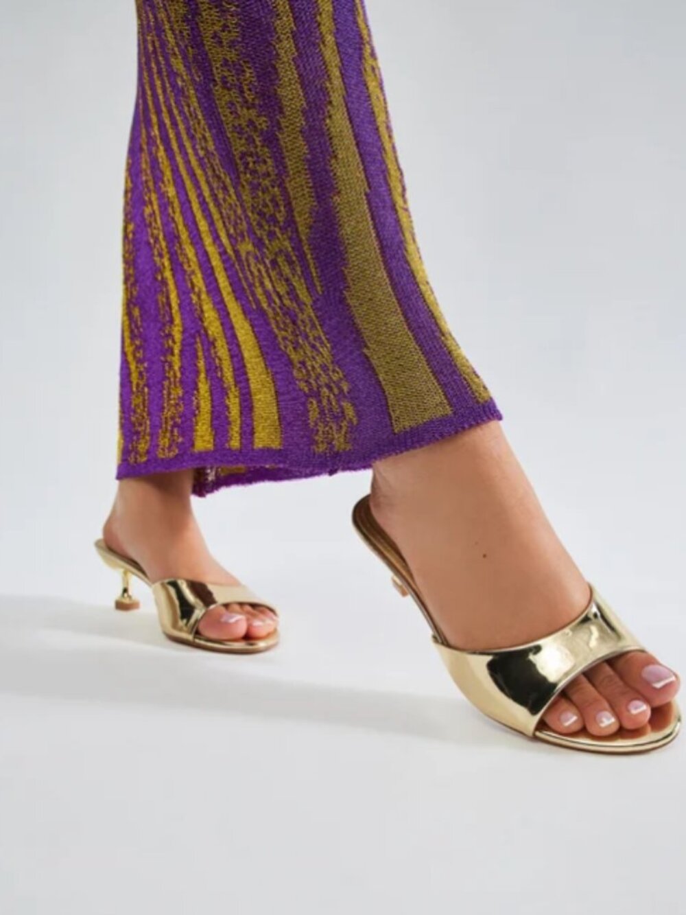 Fashion Nova Metallic Gold Slide Heels